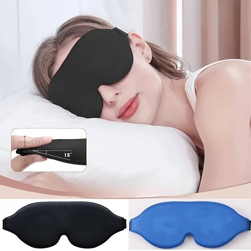 3D three-dimensional eye socket sleep blindfold, zero-pressure eye protection patch, soft and comfortable, helping deep sleep and yoga relaxation; adjustable straps, suitable for various head circumferences, suitable for deep sleep, lunch break, travel view 6