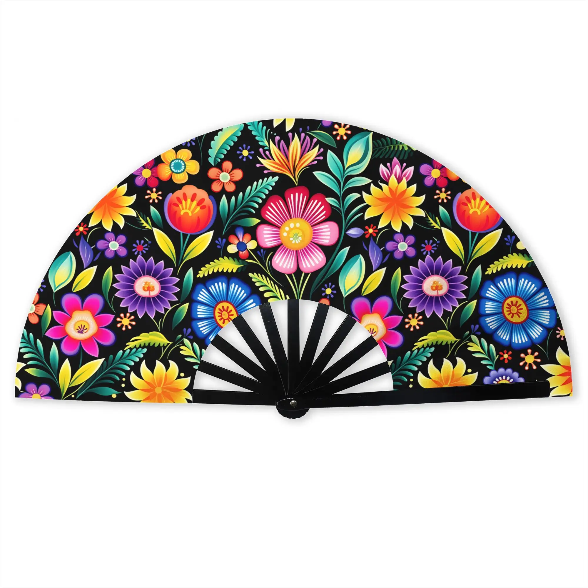 Polish Fiesta Flowers Portable Pocket Fan Travel Poland Folk Flowers  Folding Fan Chinese Dance Cooling Handheld Fans