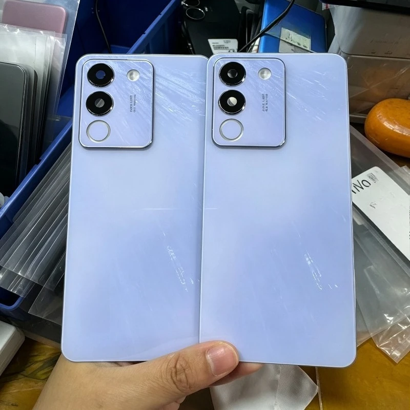 For VIVO Global V29e V2317 Battery Cover Back Rear Door Housing Case Replacement Repair Parts With Camera Lens + Adhesive Tape
