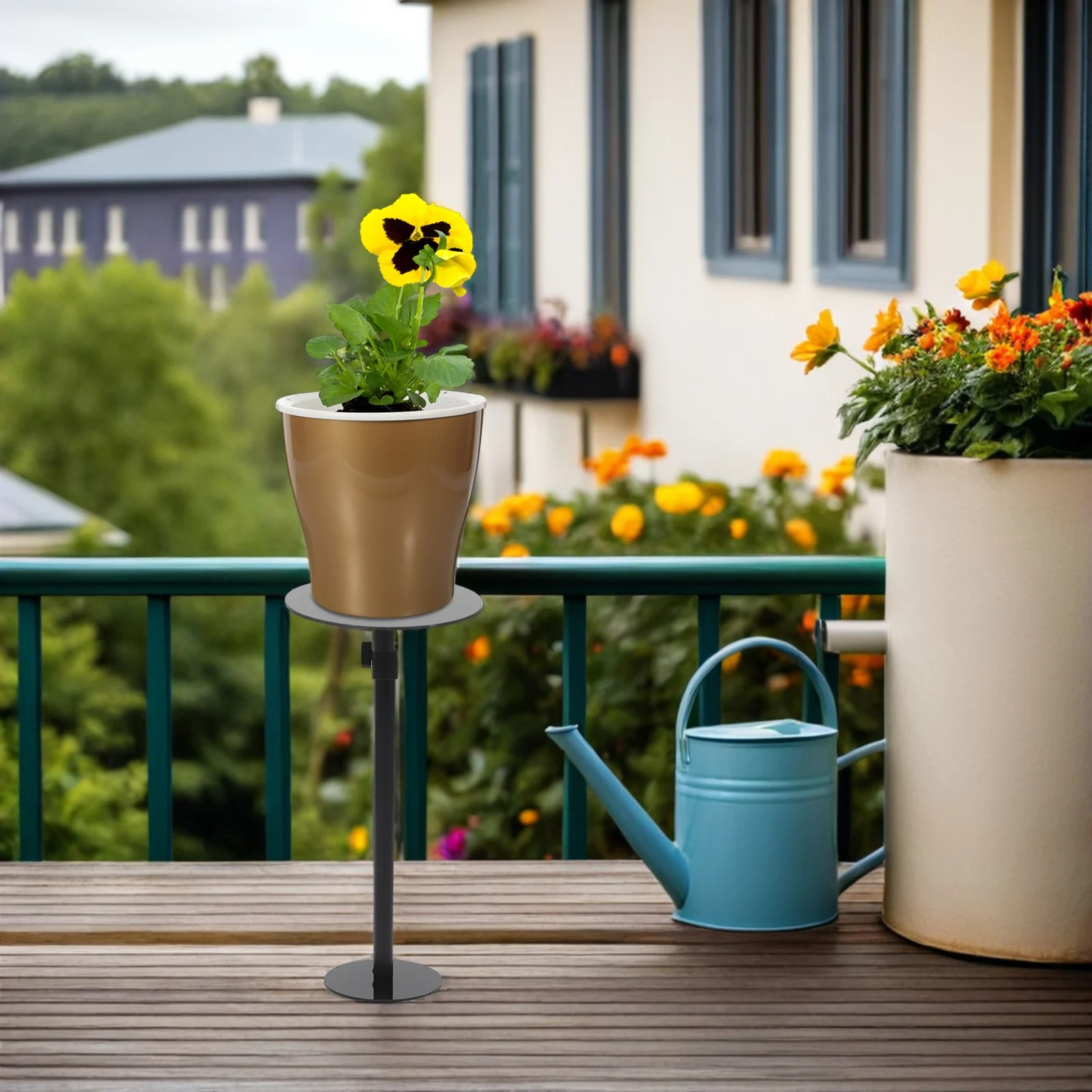 

Adjustable Plant Risers 11.4-19.6" Planter Lift Insert For Indoor Outdoor Pots Height Adjuster Drainage Support Plastic