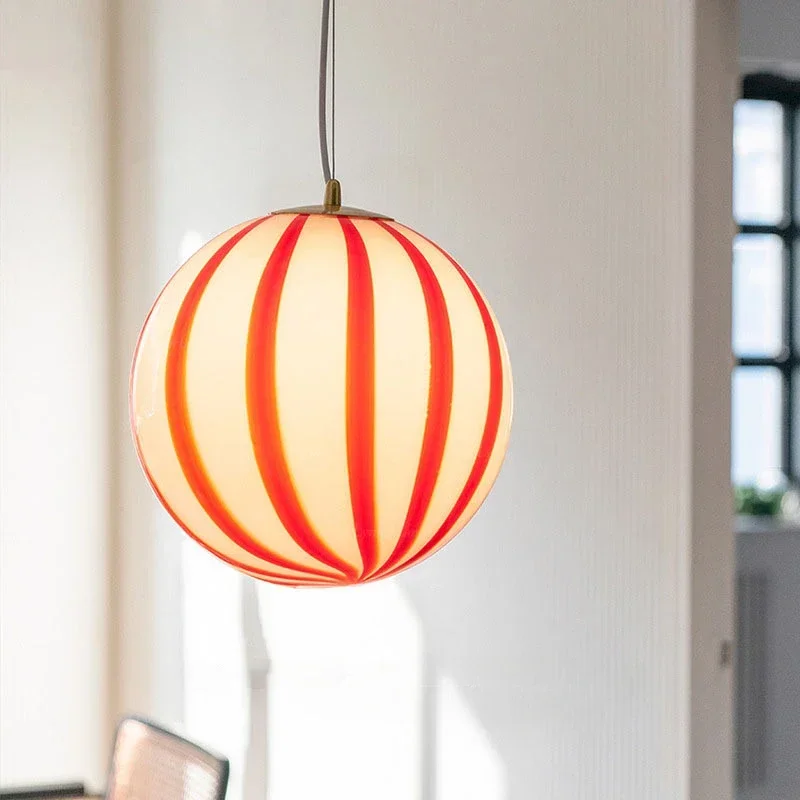 Circus Candy Ball Chandelier Balloon Round Hang Lamp Bedroom Children Living Room Decor Kids Gift Lustre Glass Led Pendant Light