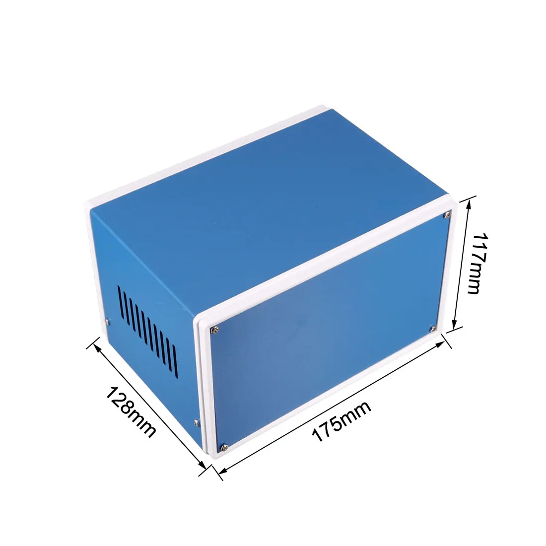 1Pcs 175x128x117mm Metal Junction Box Enclosure Case Electronics Enclosure Box Blue Dustproof Electrical Project Instrument Box