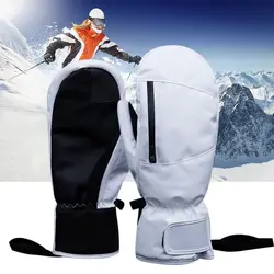 Men Women Winter Skiing Snowboarding Can Touch Screen Waterproof Thermal Thick Snow Gloves Snowmobile Mittens Black White Gray