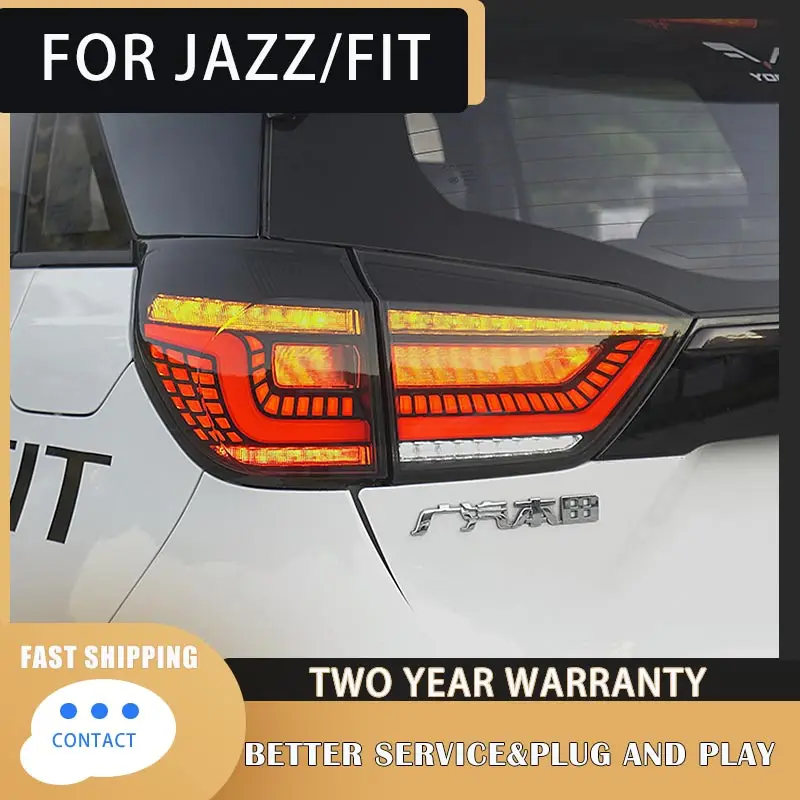 Car Tail light for Honda JAZZ Fit 2020 2021 LED Taillight with DRL+Reverse+Brake rear