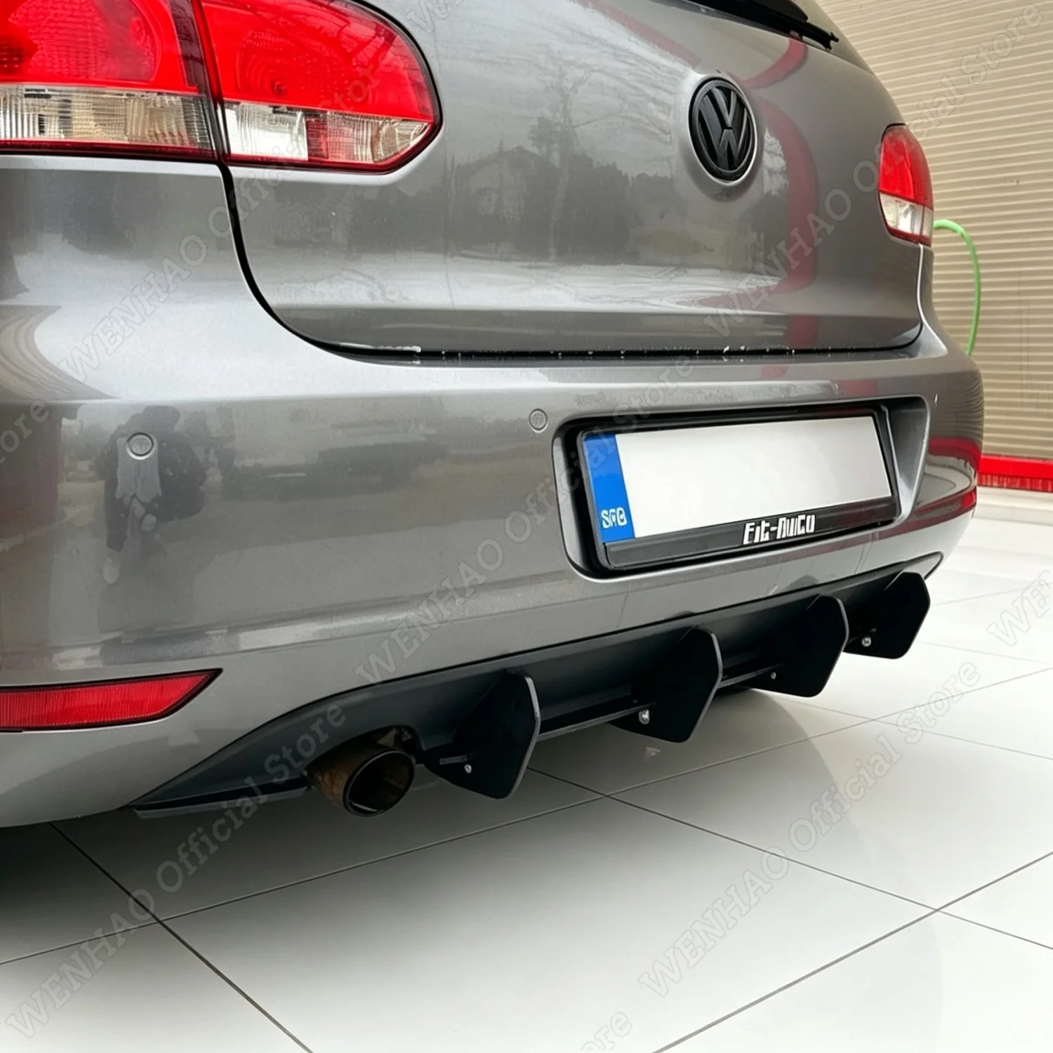 Heck diffusor für vw golf mk6 1,4 tsi 1,6 tdi 2,0 tdi 2011-2015 Hecks toß stange Lippen splitter Spoiler glänzend schwarz Autozubehör abs