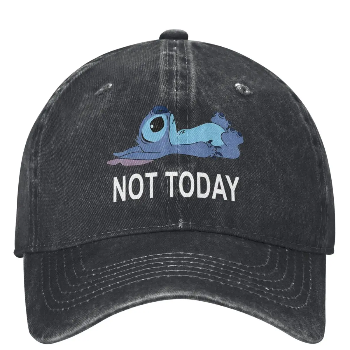 Lilo & Stitch Not Today Stitch Baseball Cap Trendy Men Adult Trucker Hat Sun Visors Hiking Fishing Baseball Caps Gift