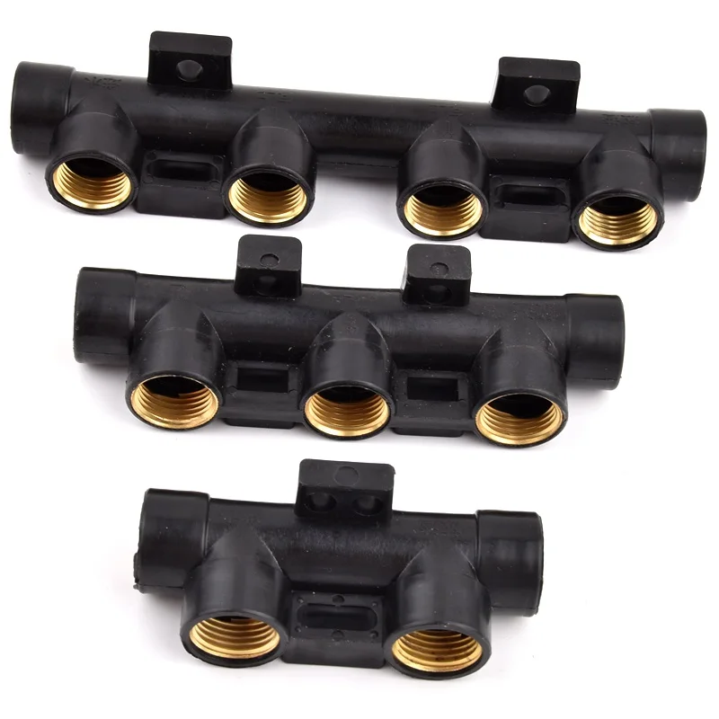 4 5 6 Way Water Tank Drain Splitter Female Thread Water Pipe Distributor Plastic Water Meter Diversion Valve Tap Control Switch
