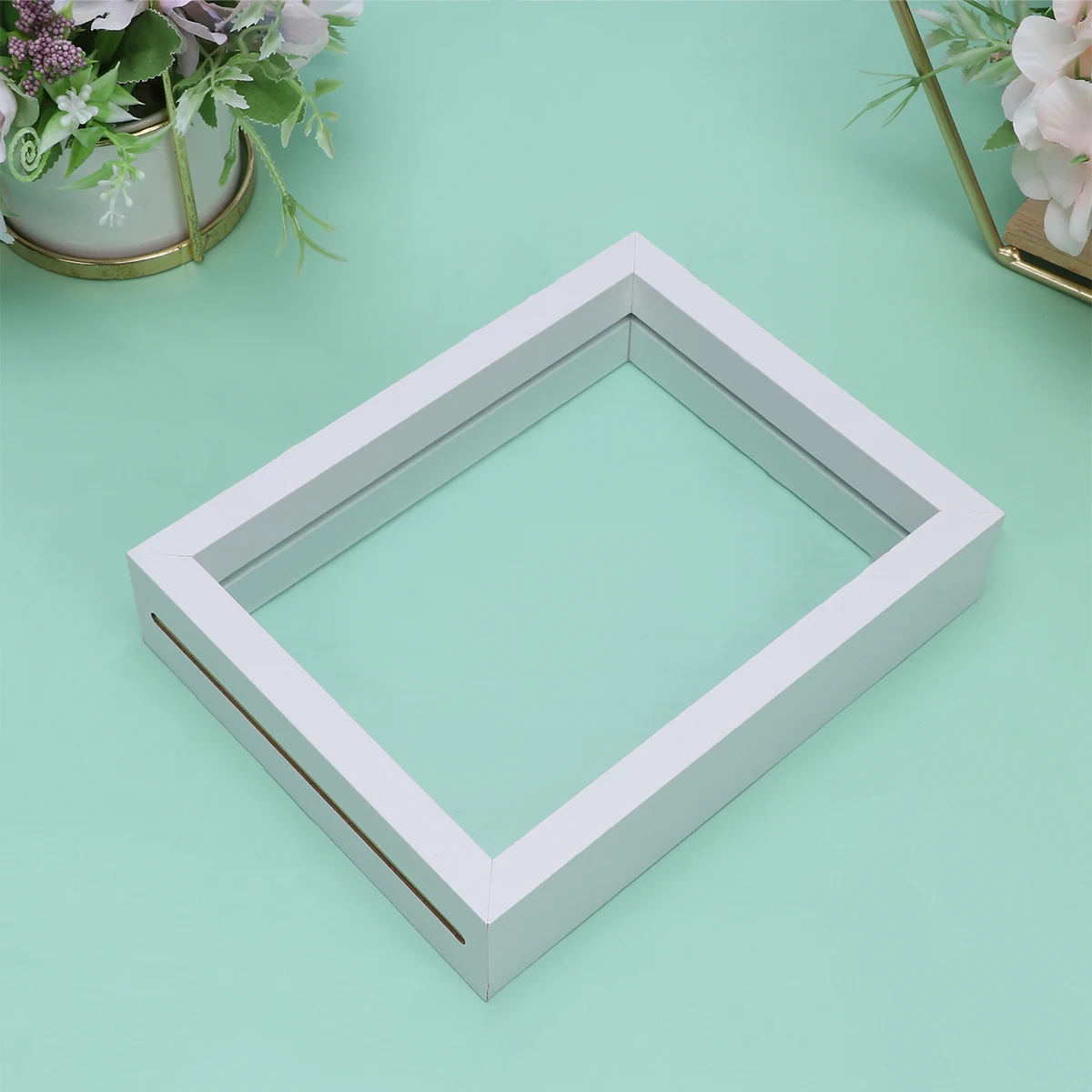 

Plant Specimen Double Sided Glass Photo Frame Creative Bedroom Decor White 6 Inches Box Frame For Leaves Photos