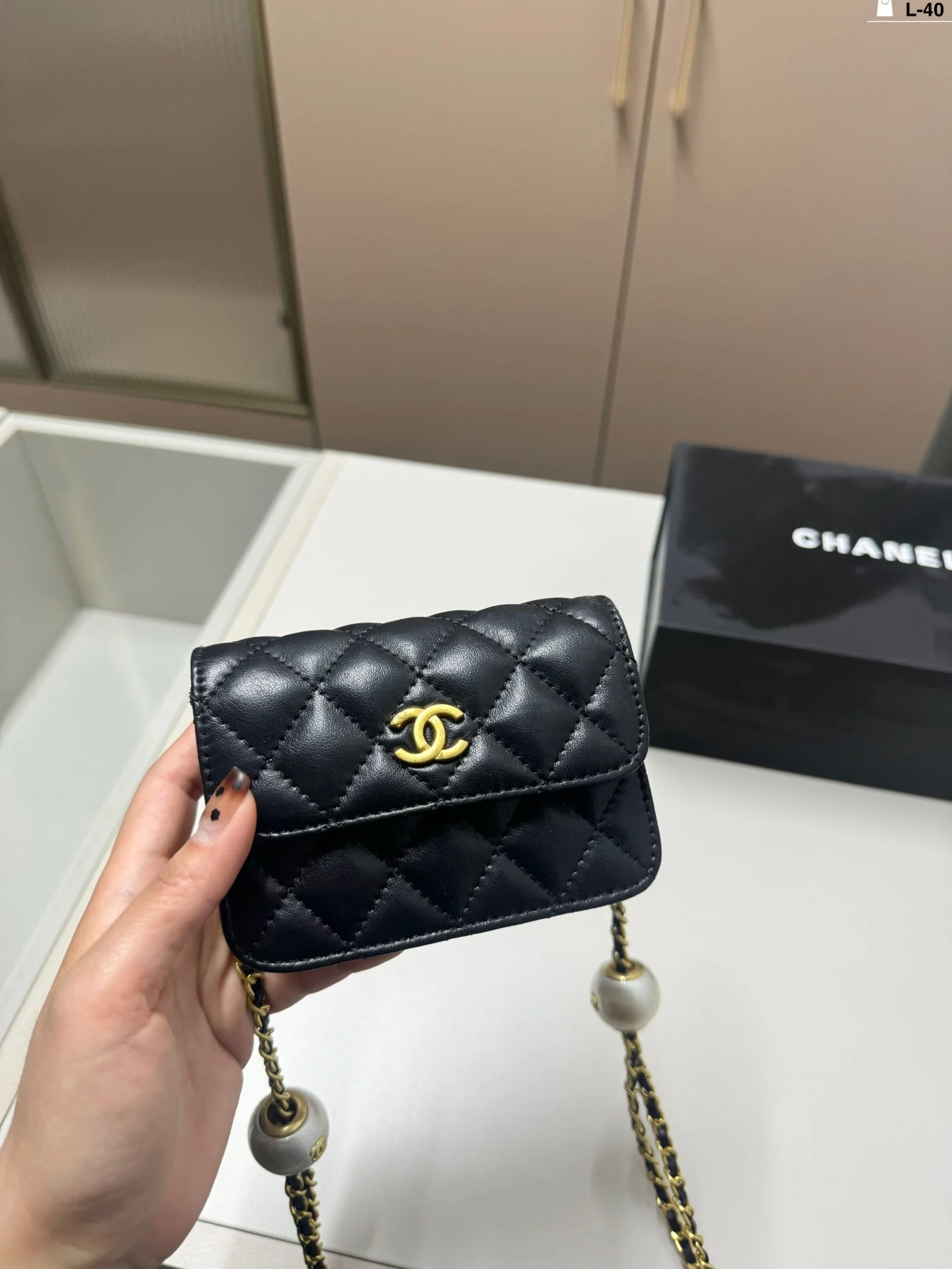 Chanel style copy 1:1 crossbody bag Mini pearl ball small waste