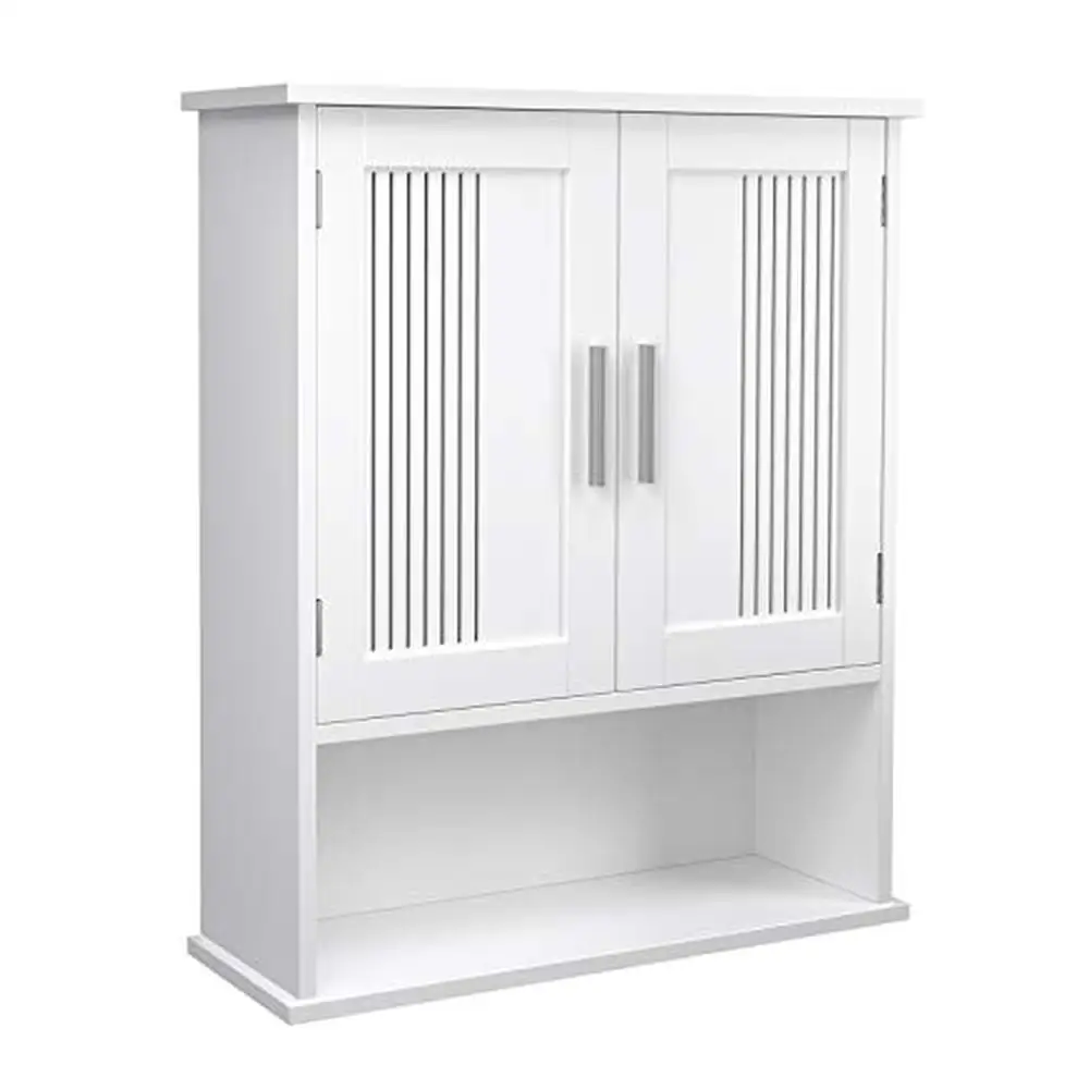 

Modern Wall-Mounted Bathroom Cabinet with Adjustable Shelf and 2 Doors Durable White Finish Space-Saving Storage Solution Easy