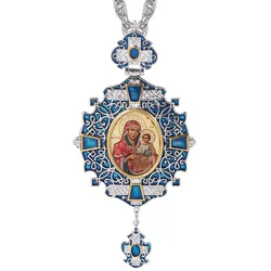 Pectoral Cross Russian Greece Crucifix Religious Baptism icon Byzantine Art and Orthodox Tradition Holy Cross Chain Long Necklac
