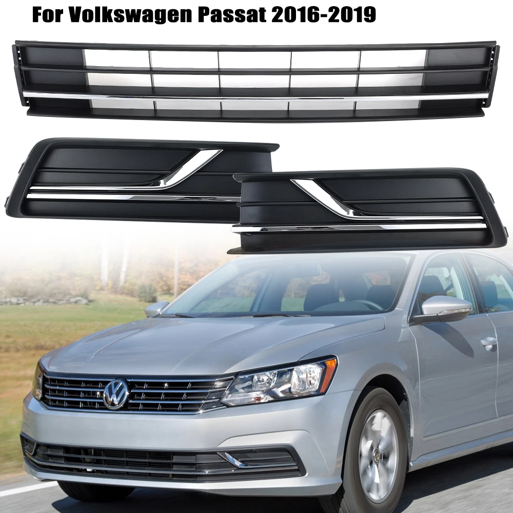 

For Volkswagen for VW Passat NMS 2016 2017 2018 Front Bumper Lower Grille Fog Light Grill Cover Front bumper headlights frame