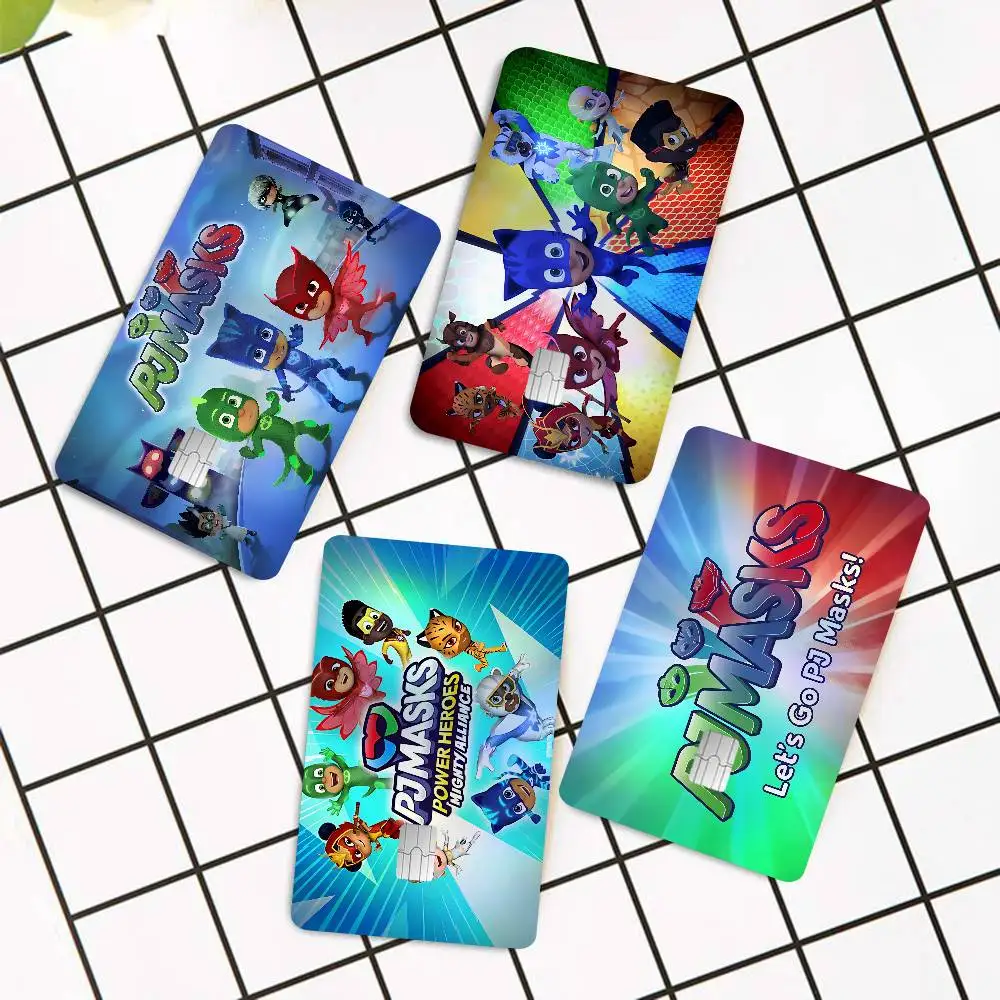 Animation P-Pj M-Masks Laser Shiny Bank Card Stickers Waterproof Removable DIY Personal Decoration