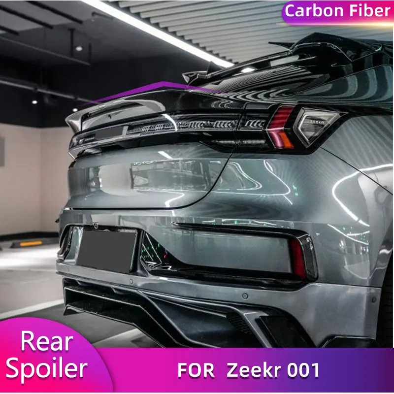 Carbon Fiber Car Rear Trunk Spoiler Wings Tail Boot Lid Wing Lip For Zeekr 001 2021-2023