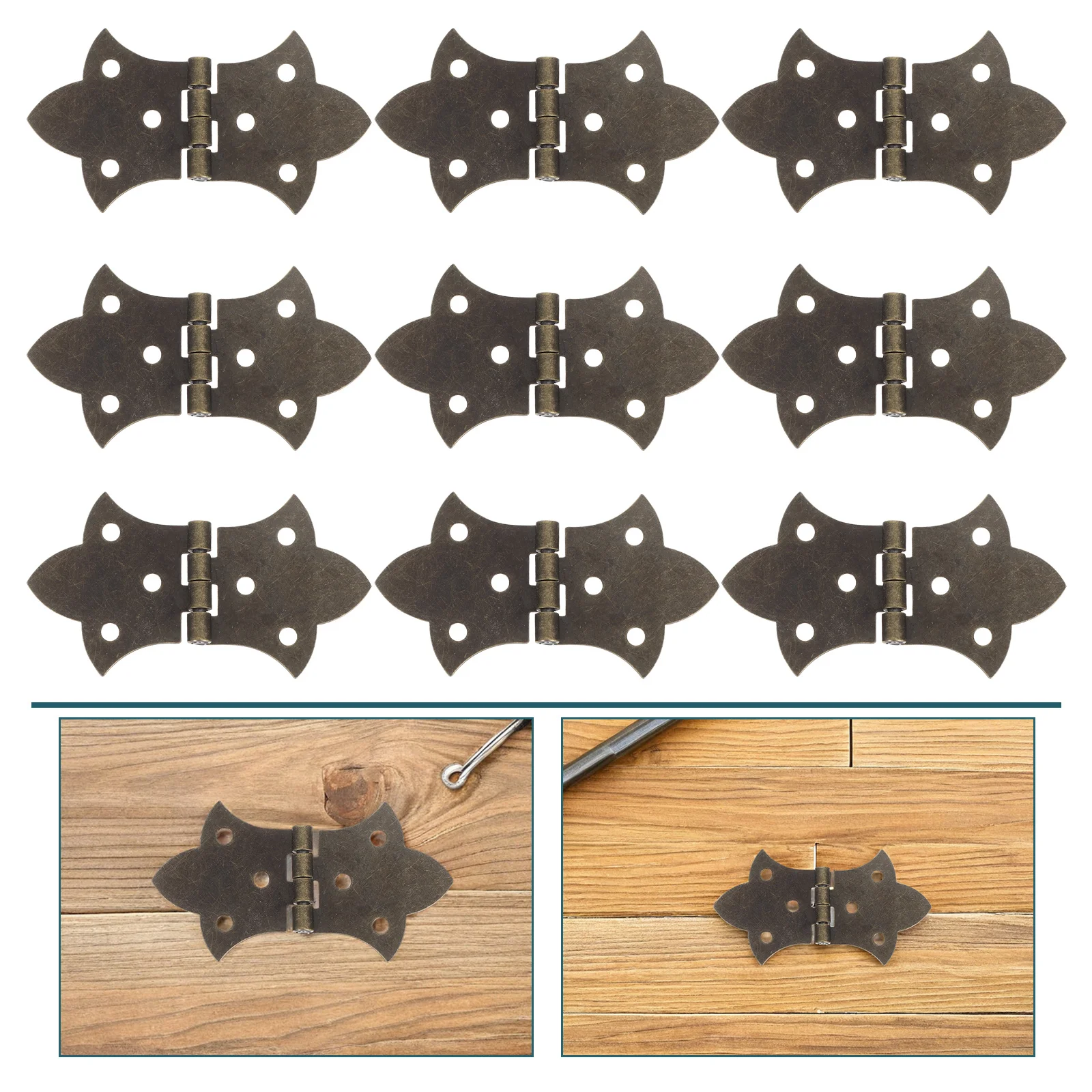 

12Pcs Butterfly Hinges Vintage Decorative Hardware for Wooden Jewelry Box Cabinet Chest Trunk Butterfly Hinges