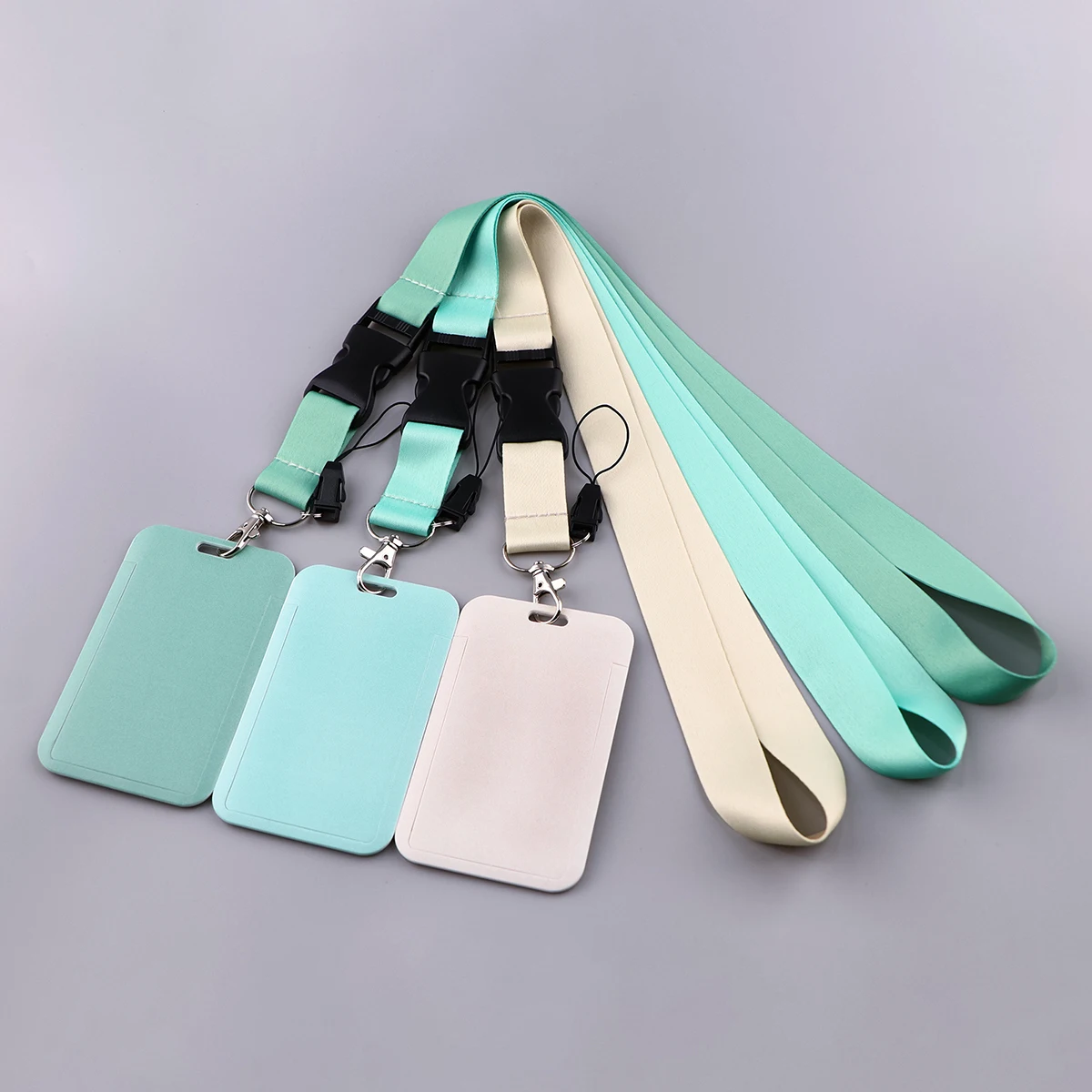 New Classic Pure Color Credential Holder Lanyard for Keys Neck Strap ID Card Badge Holder Key Chain Key Rings Accessories Gifts