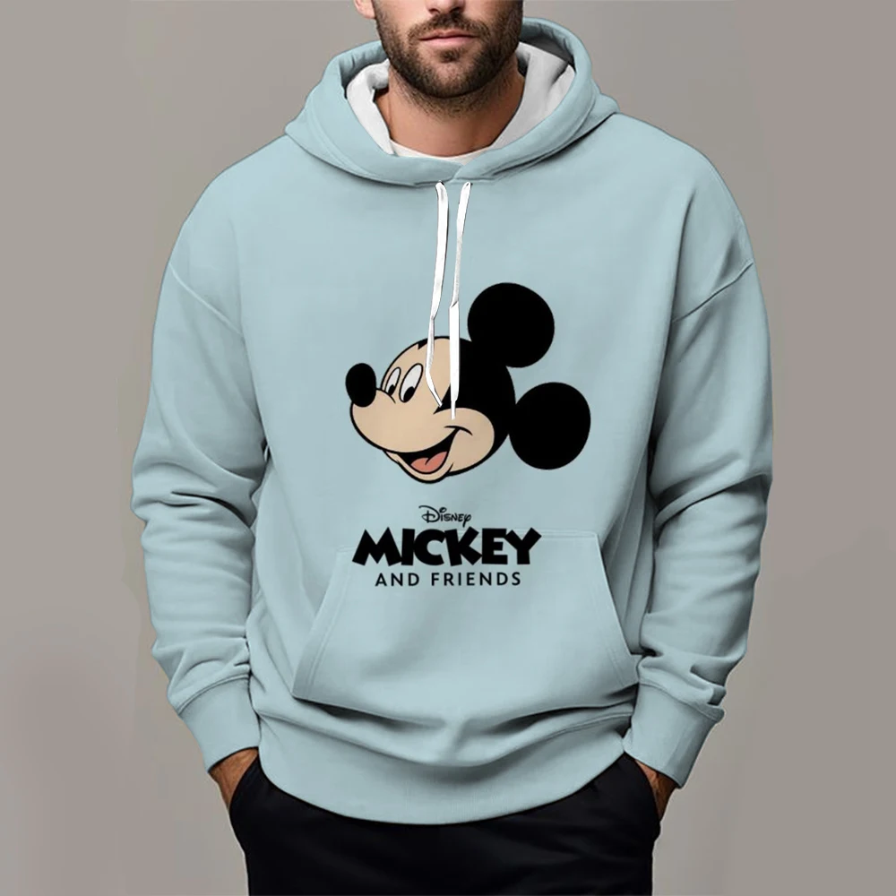 Mickey Mouse Boys and Girls Hoodies Disney Men's Pullover 3D Printing Oversized Pullover MINISO Men's Hoodies New Men's Clothing