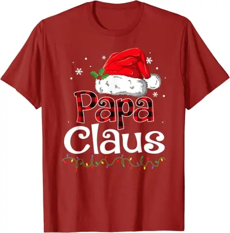 Papa Claus Santa Lustige Weihnachten Pyjama Passenden Familie T-Shirt Geschenke Großvater Weihnachten Urlaub Partei Kostüm Graphic Tee Tops – Detail 6