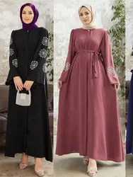 Ramadan Eid perline di lusso Abaya Dubai Islam musulmano caftano abito modesto abiti da preghiera per le donne Kebaya Robe Musulmane Femme