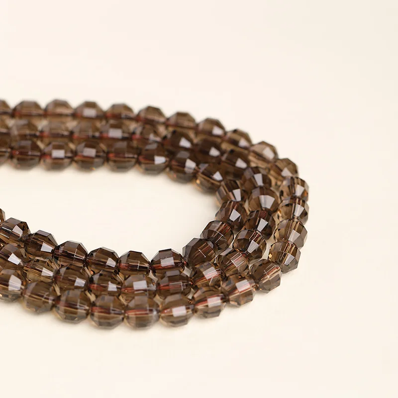 High Quality Natural Smoky Quartz Faceted Beads,8 10mm Loose Beads for Jewelry Making DIY Necklace Bracelet Accessory