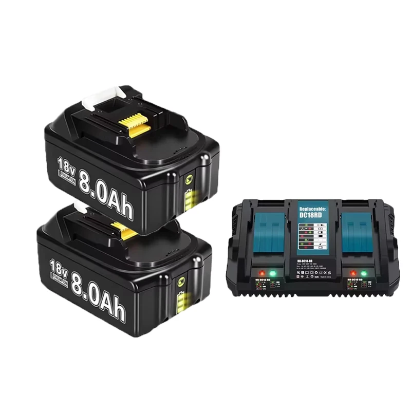 18V 8000mAh Batterij Voor Makita BL1830 BL1815 BL1860 BL1850 BL1840B Batterij Power Tools Oplaadbare Batterij Met ﻿ 4A 6A Oplader