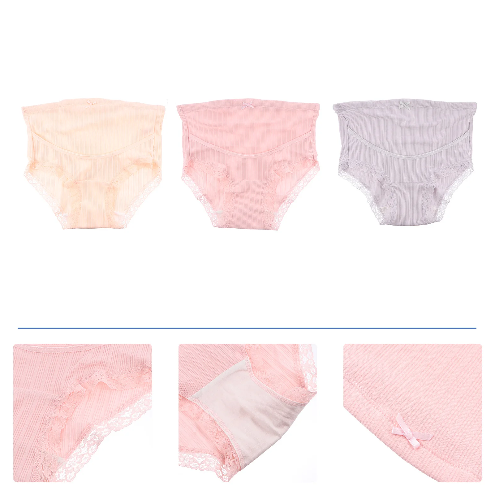 3 قطع من سراويل الأمومة القطنية عالية الخصر قابلة للتعديل وقابلة للتمدد ومريحة للنساء الحوامل للدعم اليومي #4