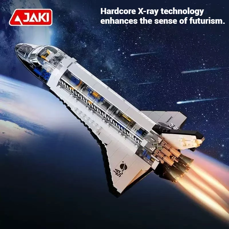 مجموعة ألعاب مكعبات البناء من سلسلة JAKI Space Exploration، لعبة تجميع نموذج طائرة الفضاء Super Rocket، هدية عيد ميلاد للأطفال #3