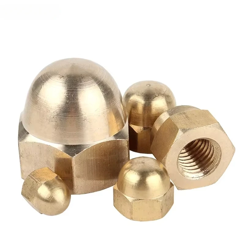 ZONSANTA Brass Acorn Nut M3 M4 M5 M6 M8 M10 M12 M14 M16 Cap Hex Nuts Decorative Dome Head Cover Semicircle DIN1587