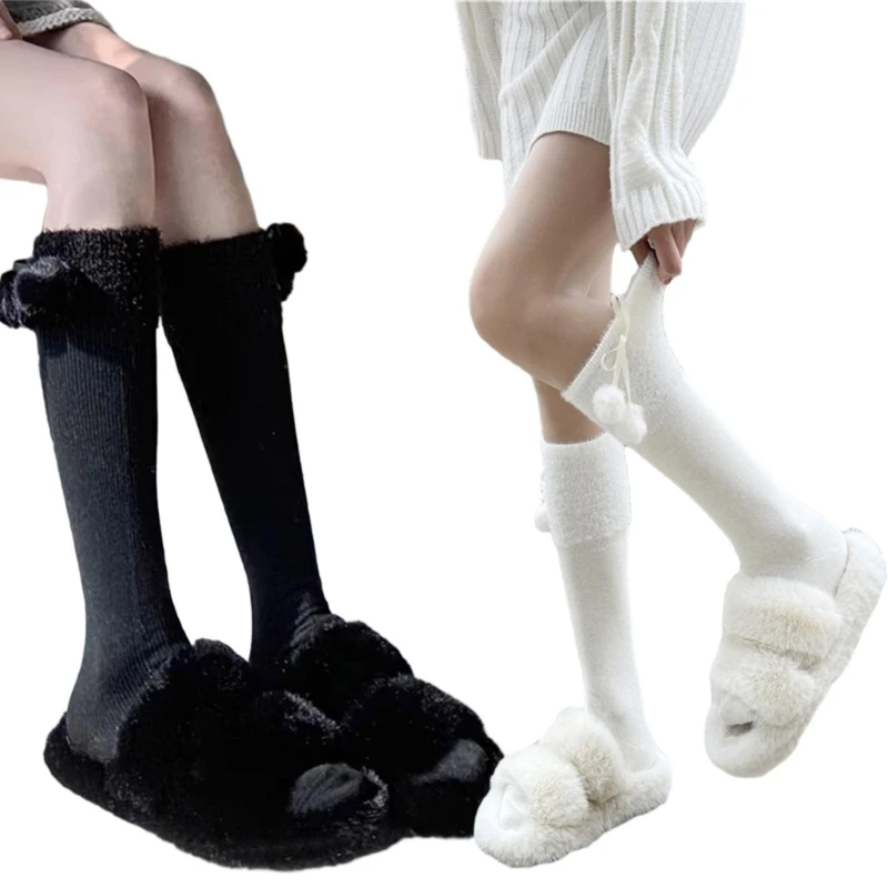 Sweet Knee Highs Socks Bows Bandages Knee Highs Stockings Pompoms Calf Sock