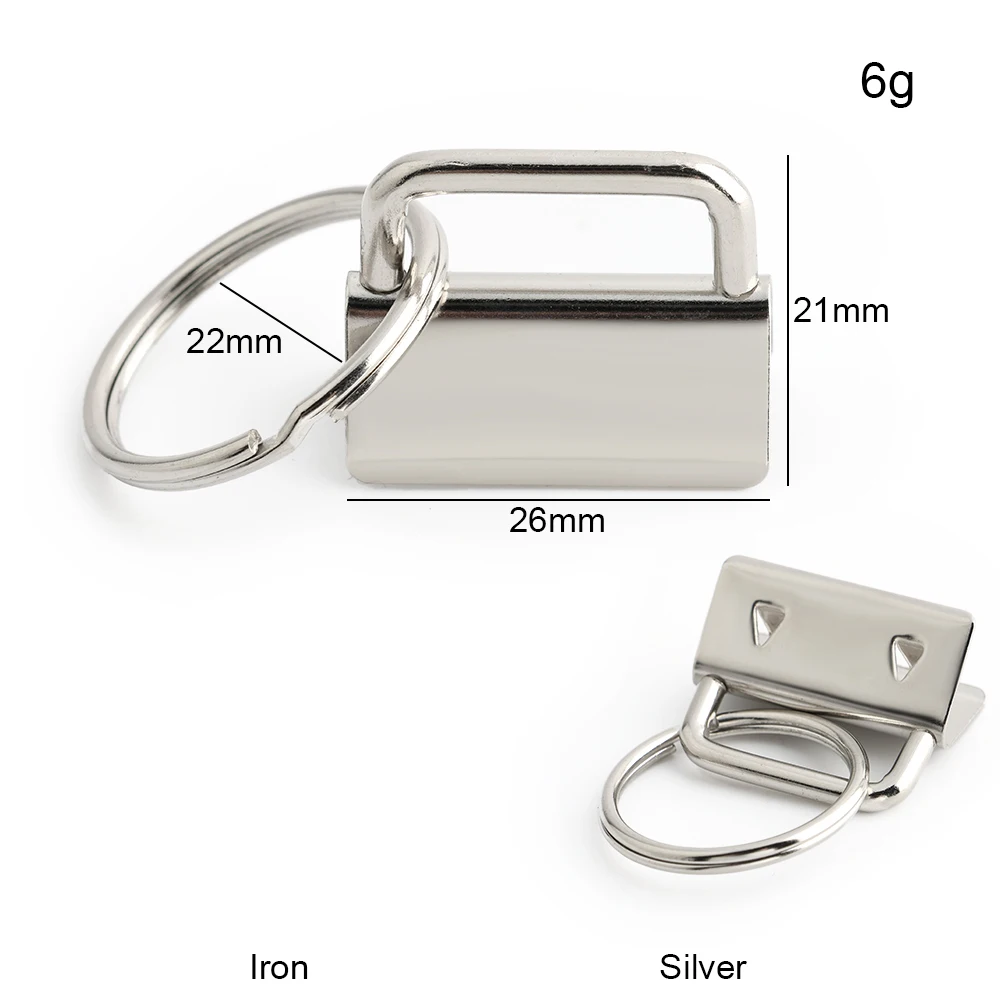 500PCS 26x21mm Metal Tail Clip Buckle O Ring Hook For Keychain Lanyard Repair Carabiner Clips Wristlet Webbing Strap Accessories