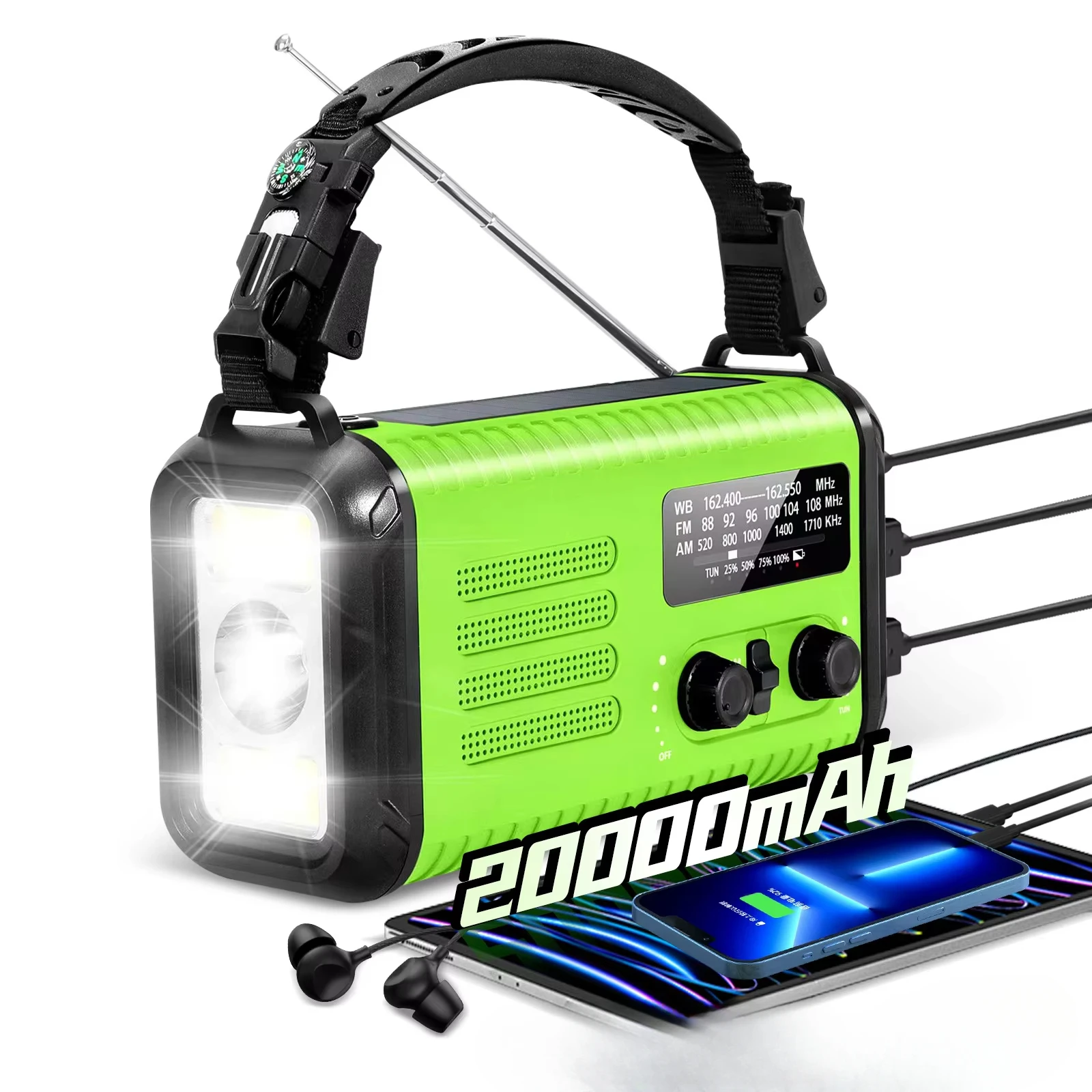 Hot Sale Multi-Function Emergency Radio Lithium Ion Flashlight Hand Power Solar Pure Sine Wave Inverter Wireless  MPPT