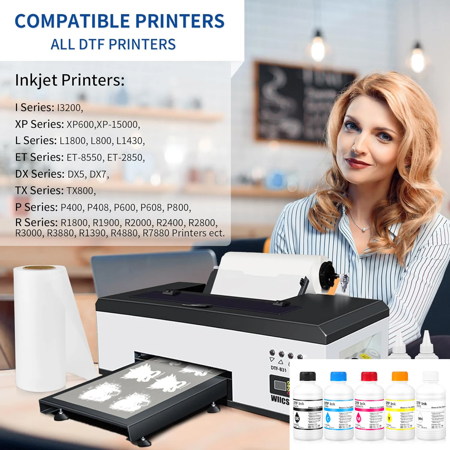 250ML DTF Ink Kit For T-shirt Transfer Printing For Epson L800 L1800 XP-15000 XP600 TX800 P600 P608 P800 DX5 DX7 i3200 4720 view 4