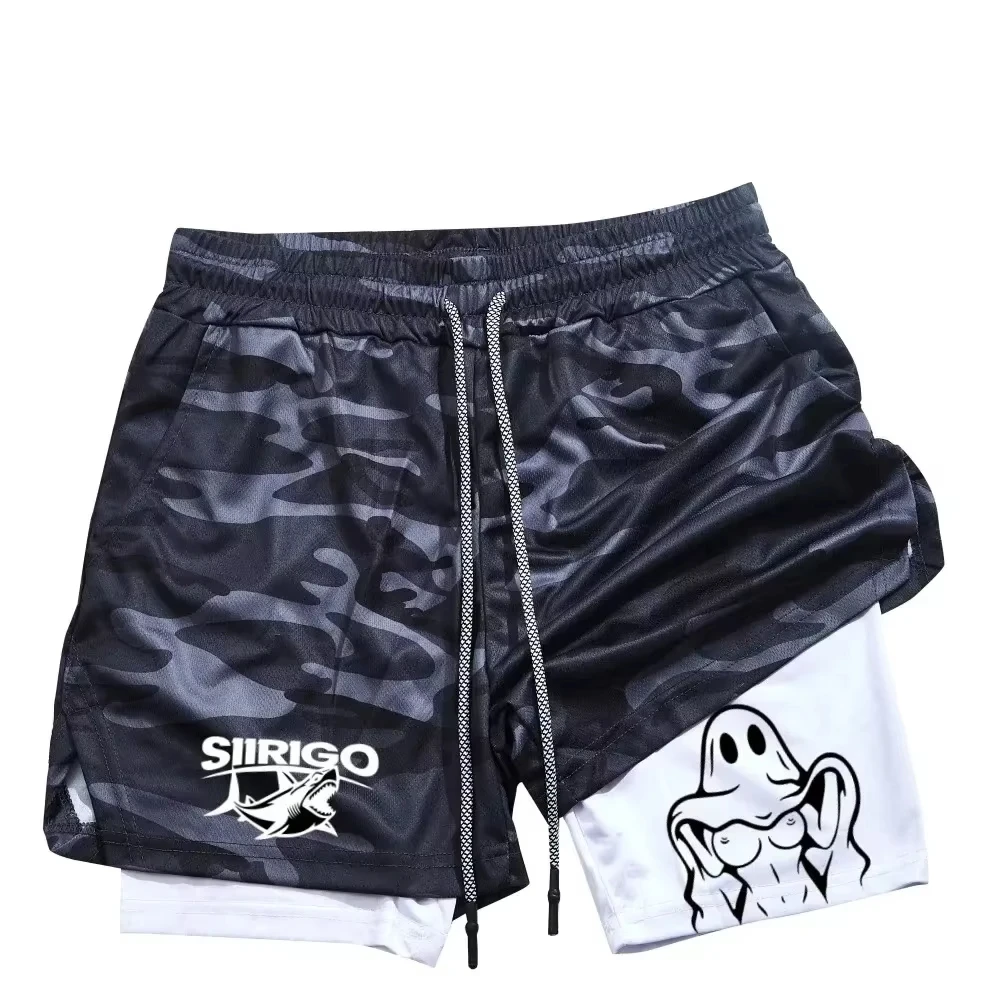 

raphic Print 2 in 1 Shorts for Men Summer Athletic Quick Dry Shorts Gym Workout Running Training Shorts 3