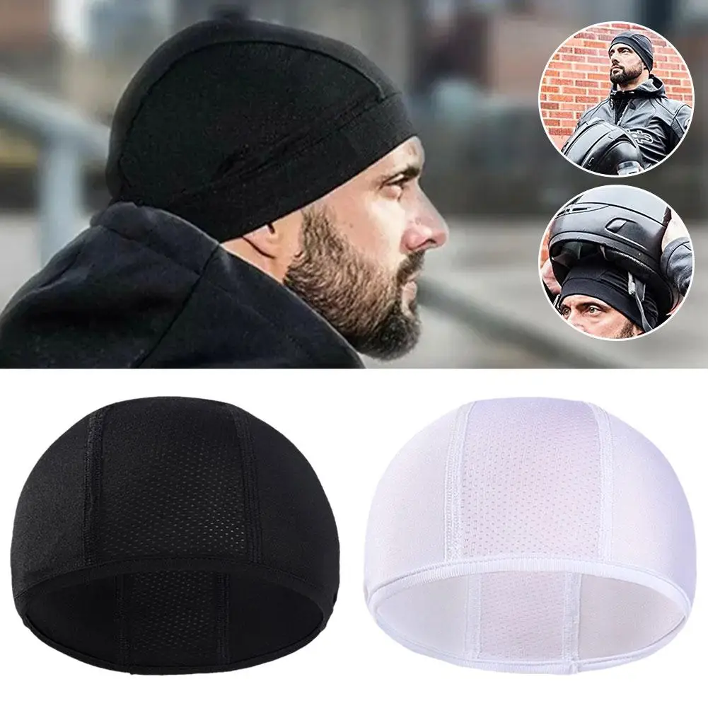 Men Women Sports Hat Caps Quick-drying Cycling Helmet Hat Balaclavas Inner Motorcycle Hat Sweat Inner Wicking Helmet Cap N0N7