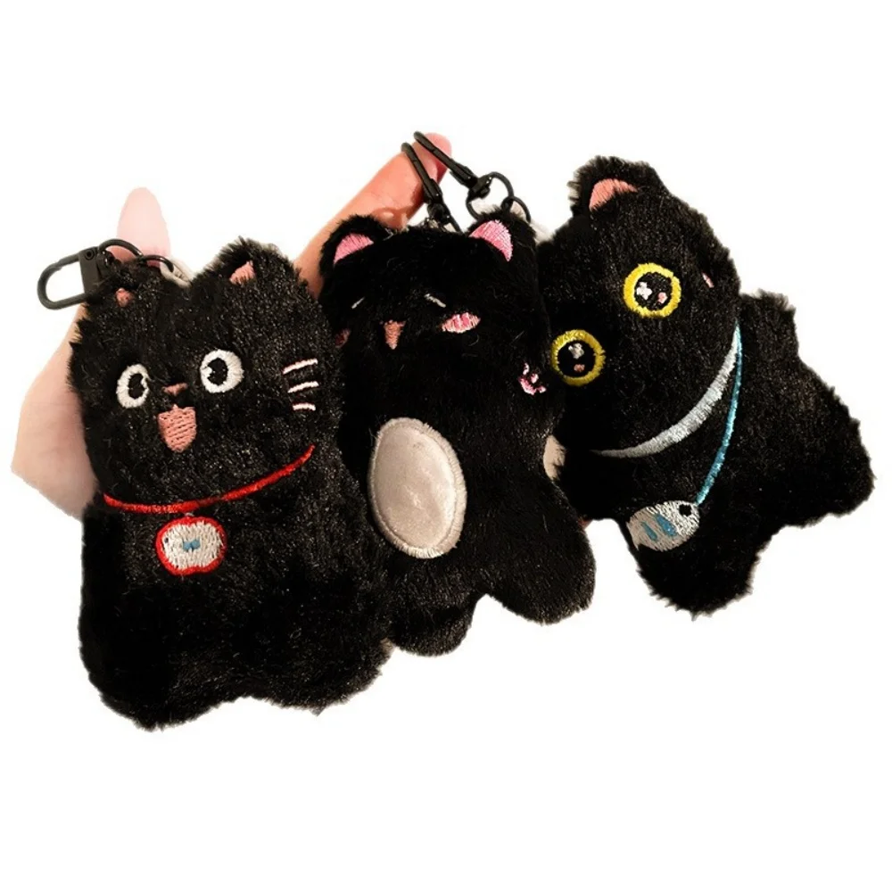 Плюшевая кукла-кошка, оригинальный милый кулон-кошка, мини-брелок с котом, мягкий для ключей, украшение для телефона, рюкзаки