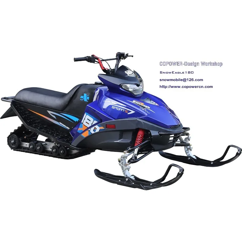 180cc 4-Stroke Gas Powered Compact Mini Snowmobile for Kids & Youth Trail Snow Scooter Winter Ski Sled Outdoor Sports Machine