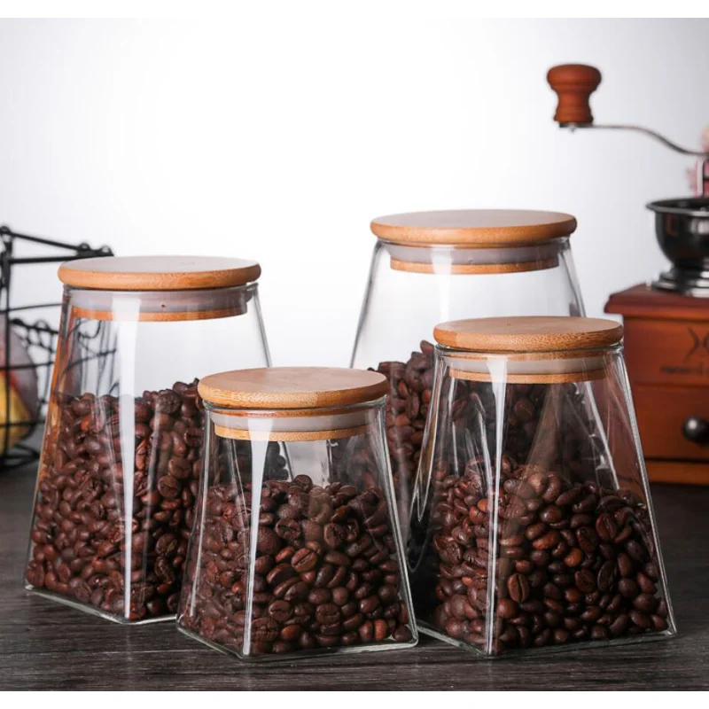 

Kitchen storage box food Heat resistant coffee bean glass storage can snack can dry fruit tea storage Box borosilicate glass
