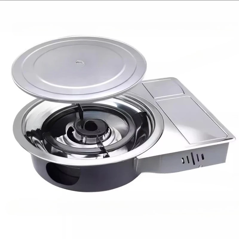 Korean Commercial Desktop Embedded Bbq Gas Grill Smokeless Indoor Outdoor Stainless Steel Barbecue Gas Grill For Restaurant
