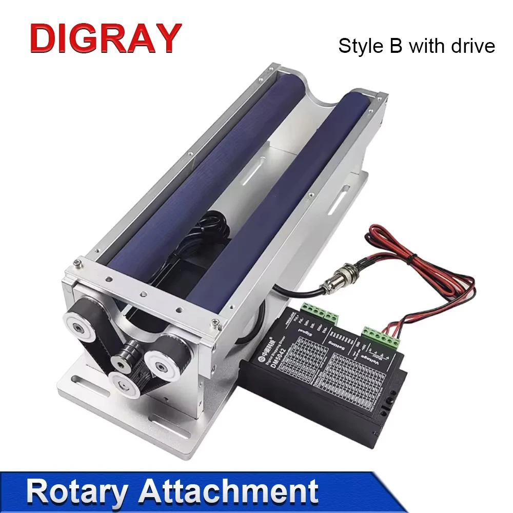 DIGRAY Rotary Attachment 2 Phase Stepper Motor Rotary Stage + Driver for Laser Engraving Cylindrical Objects DIY Parts