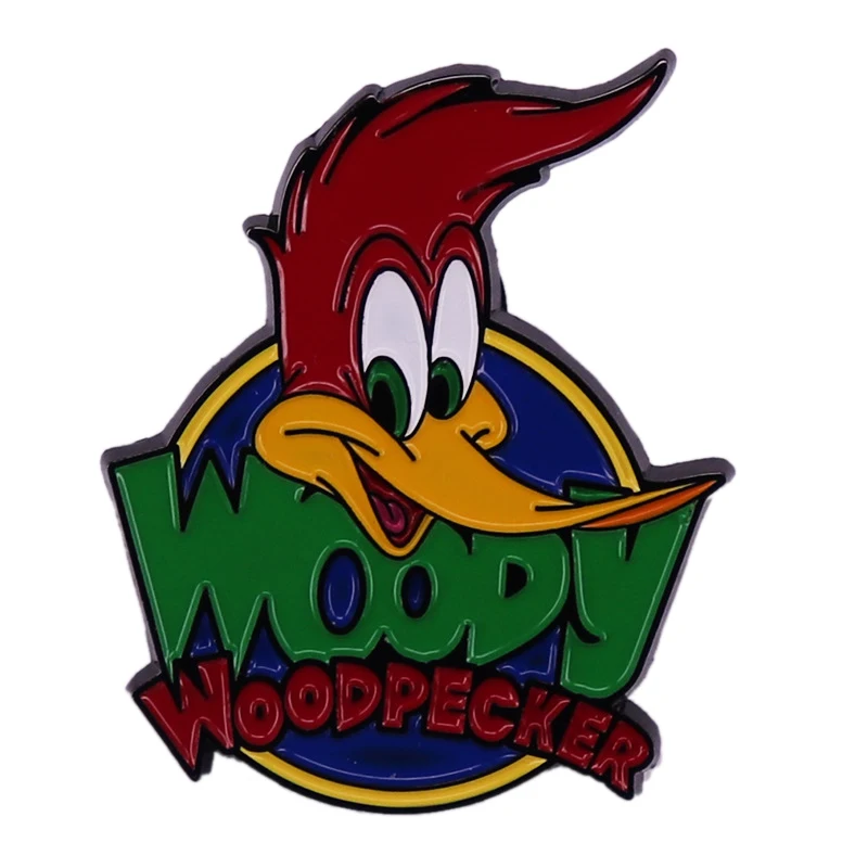 

Childhood memories of the American animated Woodpecker Woody Brooch badge Hats Clothes Backpack Decoration Jewelry Accessories