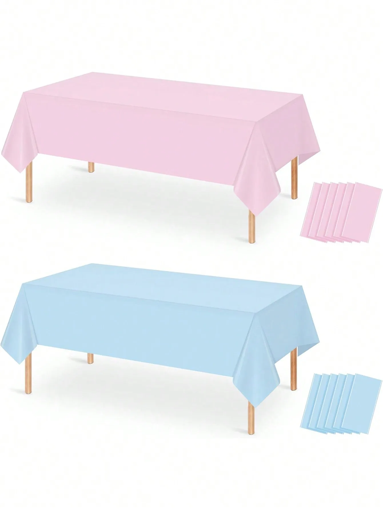 Gender revealed disposable plastic pink and blue tablecloths, rectangular tablecloths for boys or girls baby party decorations