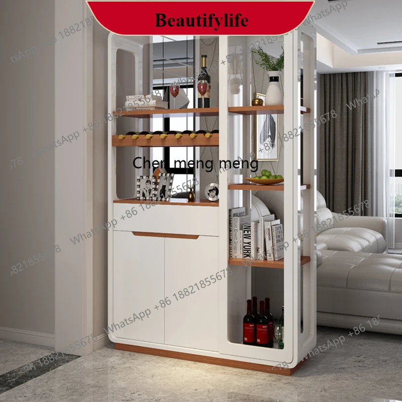 

G153 Living room entrance wine cabinet foyer decorative cabinet screen partition cabinet double-sided paint simple