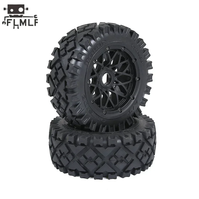 Rc Car All-terrain Reticulated Wheel Hub Front Tire Assembly Kit for 1/5 HPI ROFUN BAHA ROVAN KM BAJA 5B SS Truck Parts