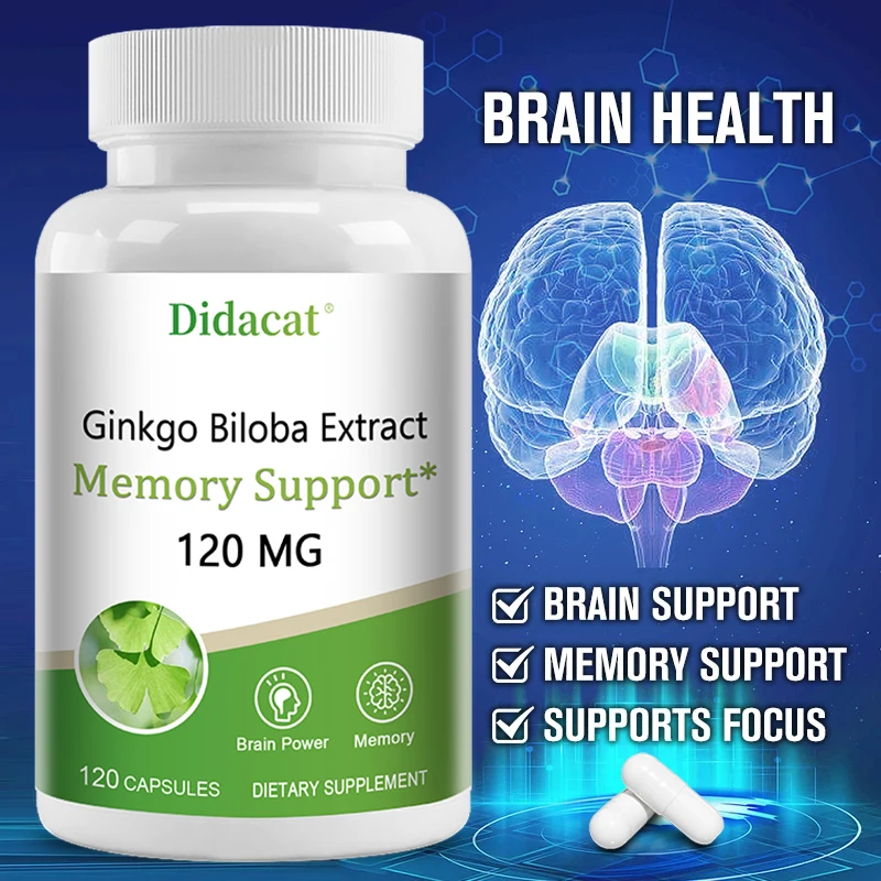 

Maximum Strength Ginkgo Biloba Extract Supplement - Promotes Memory, Focus and Brain Health