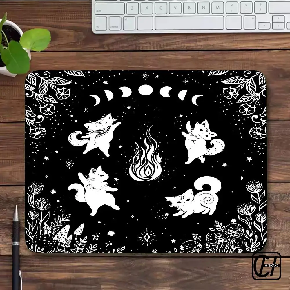 Witches Cat Moon Tarot Mouse Pad For Small Size Gaming Gamer Company Keyboard Mouse Mat Carpet Computer Desk Mat HYBXAXC