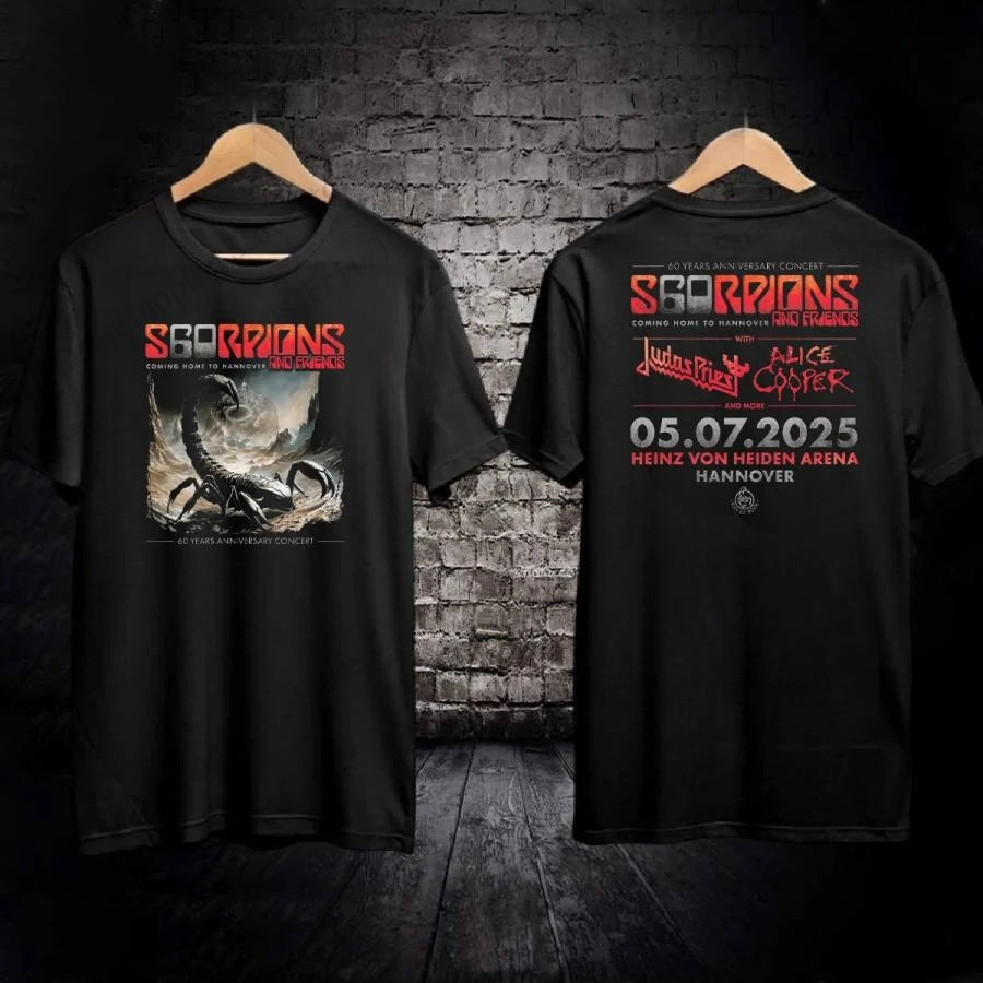 Camiseta con estampado 3D de álbum de Heavy Metal Rock Scorpions x Band, camisetas informales de manga corta a la moda para hombres y mujeres, camisetas para hombre, tops y2k