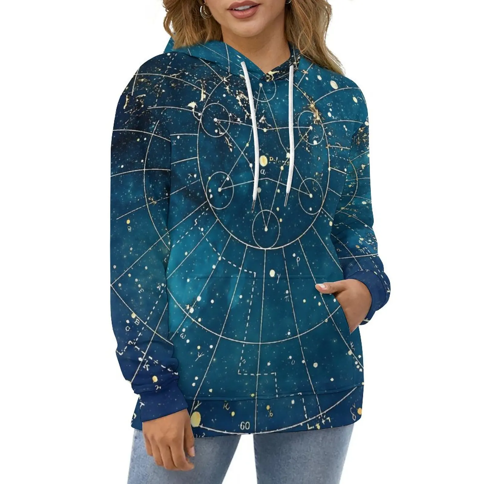 

Astrology Hoodies Star Map City Lights Harajuku Casual Hoodie Long Sleeve Retro Printed Sweatshirts Birthday Gift