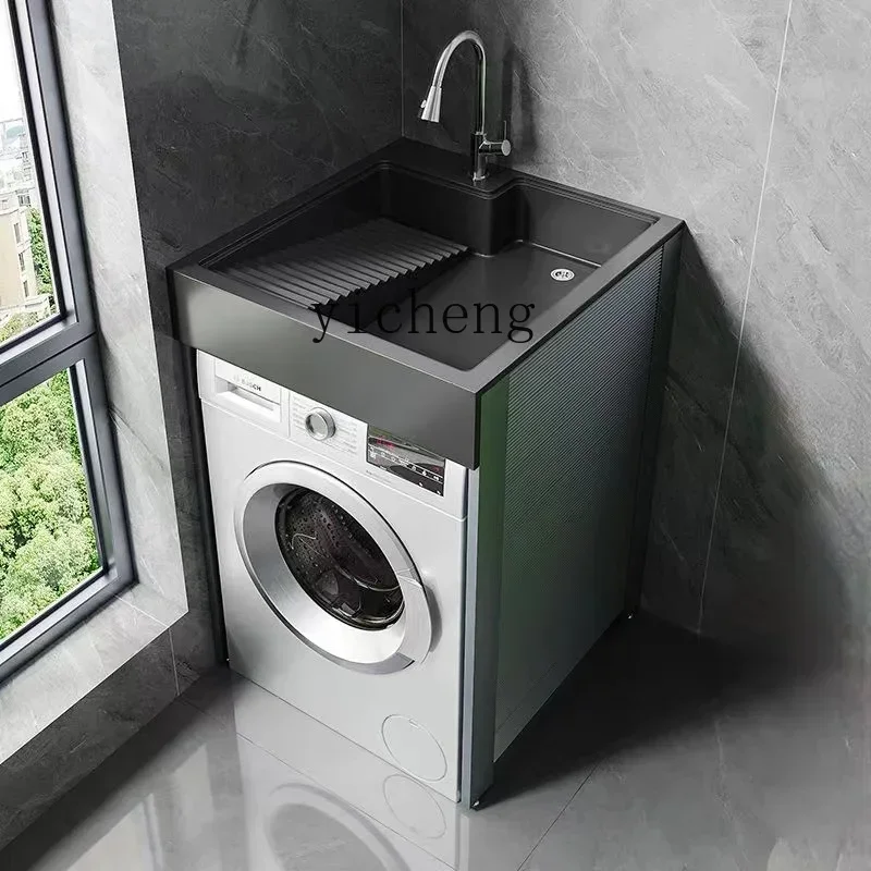-simple Balcony Honeycomb Aluminum Laundry Integrated Finished Cabinet Laundry Cabinet With Ruing Board Bathroom Combination-l3