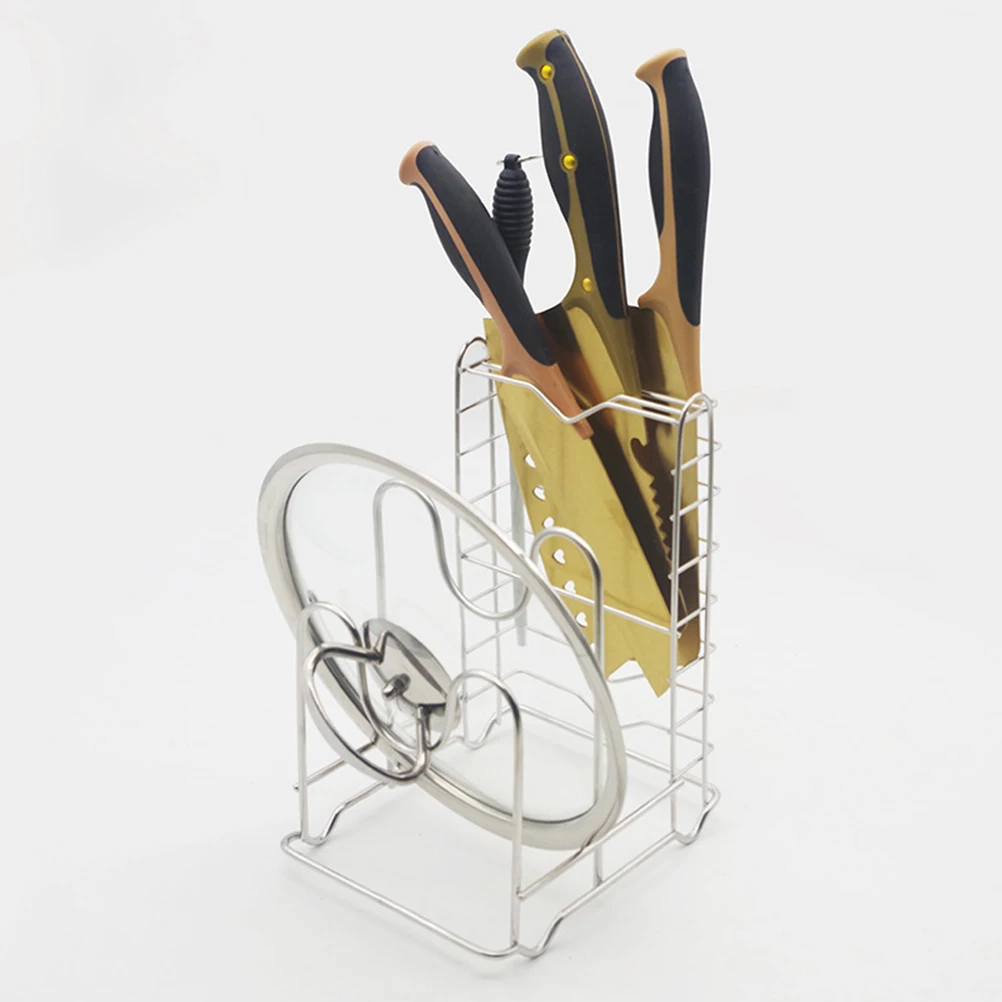 

Stainless Steel Cutting Board Rack Storage Organizer For Kitchen Knives Pans Lids Bakeware Cookware Utensils