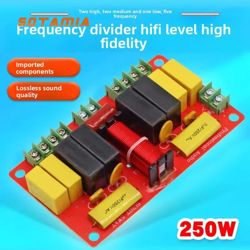 

Аудиоразделитель SOTAMIA HiFi класса High Fidelity, 250 Вт, высокая мощность, два высокочастотных, два среднечастотных, один низкочастотный, пять выходов, Bluetooth-колонка